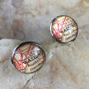 Washington vintage map style cuff links